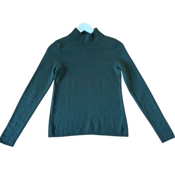 Shopbop basics 100% cashmere green turtleneck sweater xs - Picture 1 of 10